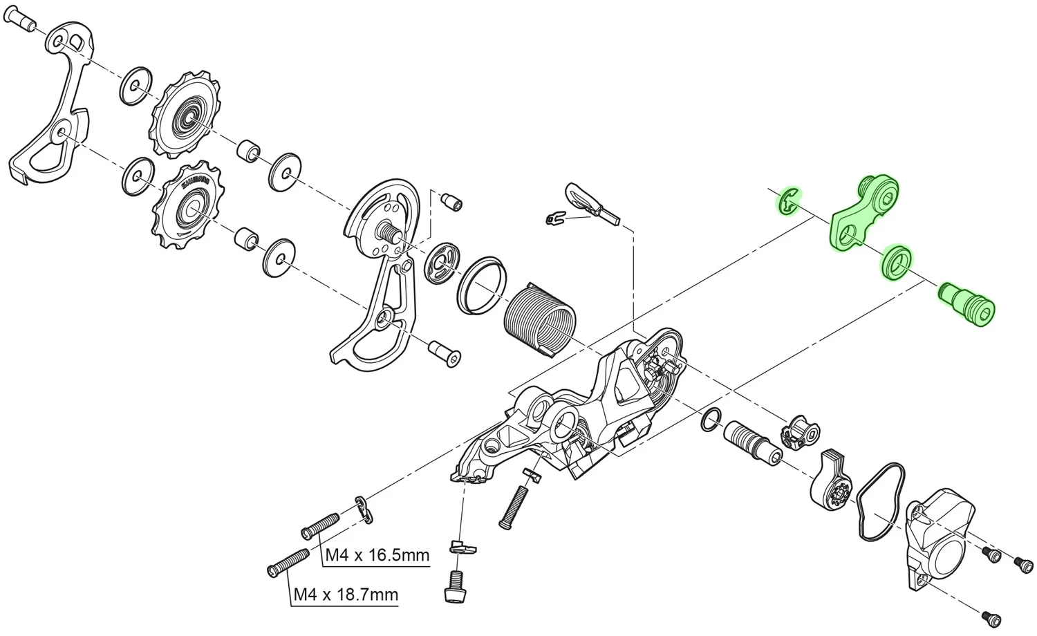 Shimano Unité D'axe Pour Support De Dérailleur RD-M640/M670 6 Shimano Unité D'axe Pour Support De Dérailleur RD-M640/M670 – Image 4